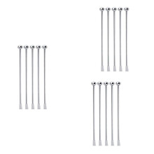 15 Pcs Reusable Swizzle Sticks Coffee Stirrers Beverage Stir Sticks Stainless Steel Cocktail Swizzle Sticks Silver