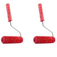 2pcs 7Inch Embossed  Stripe Painting Roller with Handle for Wall Decoration