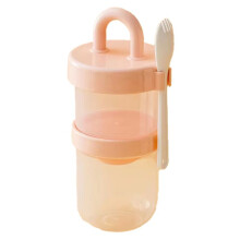 Portable Breakfast Jar with Airtight Lid,Thickened Oatmeal Cup with Spoon for Yogurt,Milk,Salad,Food Storage Container A