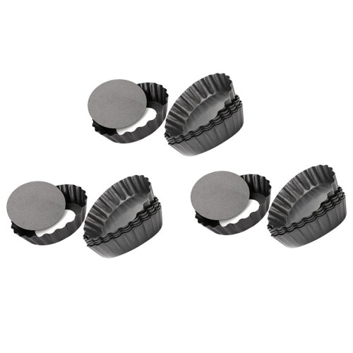 18 Pçs Moldes de Torta de Ovo,  Formas de Torta de 3 Polegadas Fundo Removível, Molde de Muffin de Bolo de Cupcake Ferramenta de Assar Forma