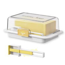 Butter Storage Box with Quantitative Cutting Spoon and Lid - Cheese Keeper, Refrigerator Butter Crisper for Freshness