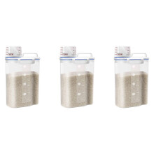 3X Rice Cereal Container Storage - Airtight Dry Food Rice Container Plastic Small Rice Dispenser with Measuring Cup