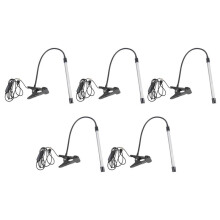 5X 8W LED Clip En Lámpara,Luz de Escritorio con 3 Modos 2M Cable Dimmer 10 Niveles Luces de Mesa de Pinza