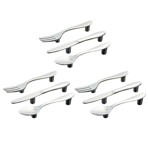9 Pcs Silver Kitchen Cabinet Drawer Pull Handles Knobs (Knife Fork Spoon)