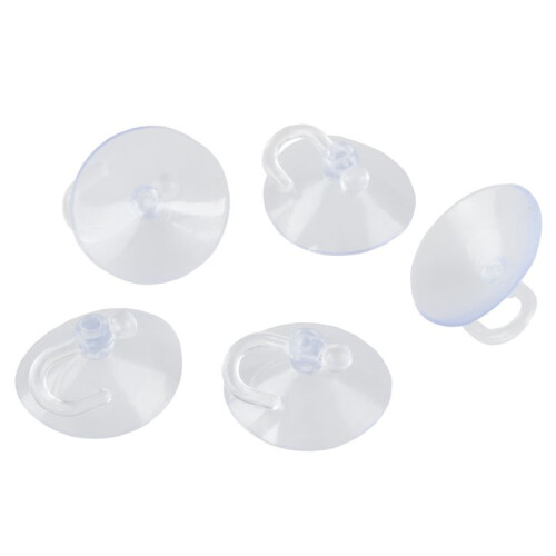 15 Pcs Bathroom Kitchen Glass Clear Suction Cup Hook Wall Hangers 2