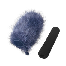 Microphone pare-brise poils de lapin, couvercle de micro,-24cm