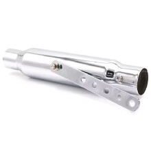 Motorcycle 12inch Shorty Exhaust Pipe for Touring Chopper Cafe Racer Silver