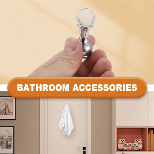 5Pc Crystal Decorative Wall Hooks Towel Hook Brass Coat Hook Hangers Wall Mounted Robe Hook Bathroom Accessories 2