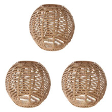 3X Haus Beleuchtung Rattan Lampen Abdeckung Handgefertigter Gewebter Kronleuchter Retro Lampenschirm Gastfamilie Lampenschirm Dekorativer Kronleuchter
