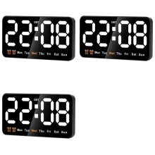 3X Digital Wall Clock, 9Inch LED Digital Clock Large Display with 12/24H,  Digits,Small Silent Wall Clock(White)