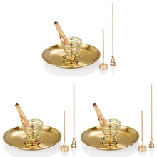 12Pcs Burner, Incense Holder for Incense Sticks/Coil Incense/Incense Cones, Brass Ash Catcher for Meditation Yoga Room