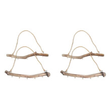 4Pcs Natural Driftwood Decorative Branches Farmhouse Home Wall Hanging Decor Hanging Jewelry Organizers with 5 Hooks
