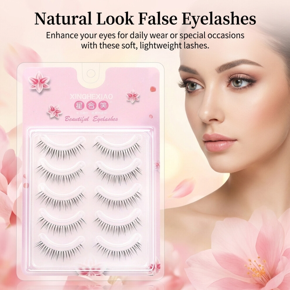 Zhouq-Outdoors 5 Pairs Natural Fairy Lashes For Party & Daily
