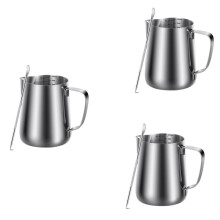 3X Milk Frothing Pitcher 350Ml (12Oz)Steaming Pitchers Stainless Steel Milk Coffee Cappuccino Latte