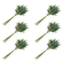36 Pcs Eucalyptus Plastic Artificial Leaves Bunch for Home Christmas Wedding Decoration Green
