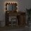 VidaXL vidaXL Dressing Table with Mirror Lights 2 pcs Brown Engineered wood 3
