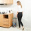 Strong Plastic Trash Container With Upper Area For-Black 8