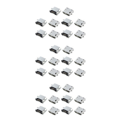 30 Pcs Spare Parts Type B Micro USB Female Jack Connector Port Socket