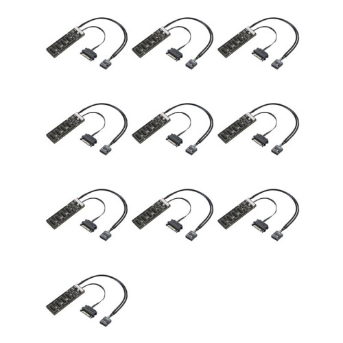 10X 9Pin USB Header Splitter with  Power Cable, Internal USB Hub Extension USB 2.0 Splitter Connector
