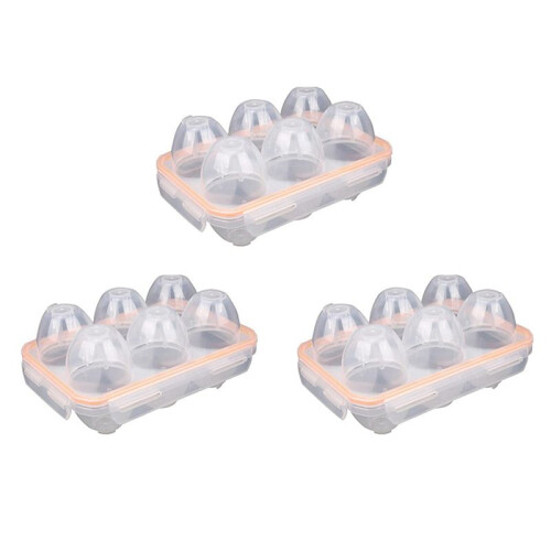 3X Portable Camping Shockproof and Leakproof 6 Eggs Carrier Container Case Eggs Carrier Holder Egg Storage Box Case