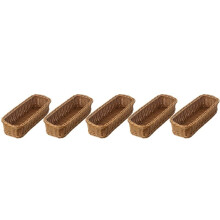 5X Desktop Cutlery Storage Basket Woven Basket Restaurant Tableware Drain Storage Box Tableware Storage Basket, Brown