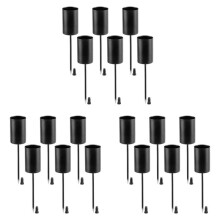 Portavelas, Corona de Adviento, Palillos, Corona de Adviento, Portavelas, Velas Cónicas con Pincho, 18 Piezas Negro