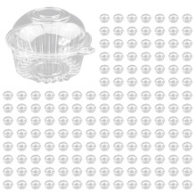 200 StüCk Transparente Kunststoff Cupcake Kuchen Box Muffin Dome Halter Box