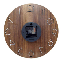 4pcs 12 Inch Vintage Arabic Numeral Design Rustic Country Tuscan Style Wooden Decorative Round Wall Clock