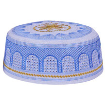 Polyester de chapeau ethnique brodé traditionnel de Hui-Bleu 58