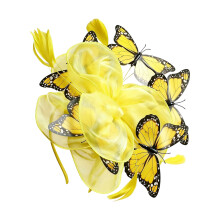 Bandeau papillon en Organza délicat, décorations de-Jaune