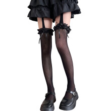 Lightweight Lace Leggings Elegant Evening Stockings For-Black