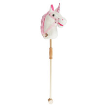 Soft Plush Horse Head On A Stick with Wood Wheels and-C