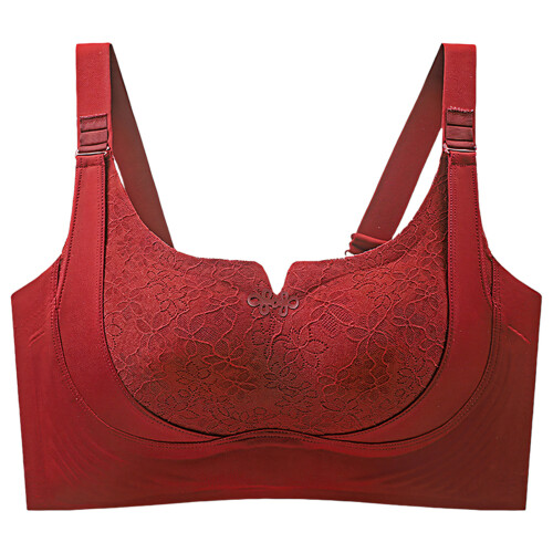 Full Coverage Support Bra Prevents Sagging And-Ankara Red 34 75