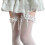 Coton confortable de bas hauts de cuisse de dentelle de-Blanc 1