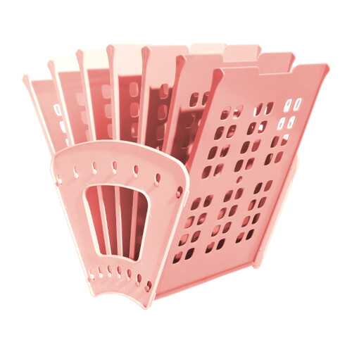 Adjustable Books Stand Plastic Books Display Stand-Pink L