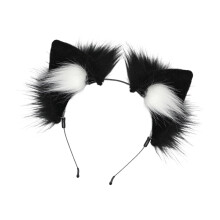 Accessoire de cheveux oreilles d'animaux doux de qualité-Noir