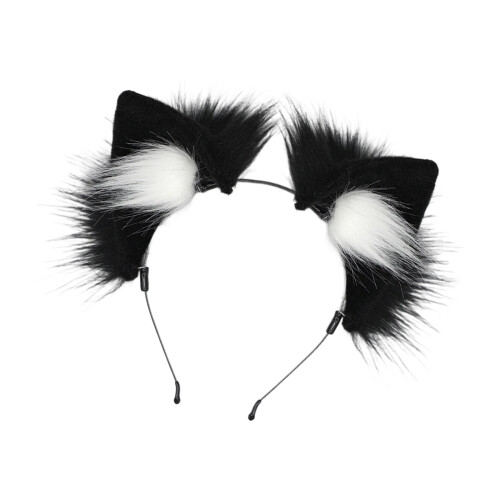 Accessoire de cheveux oreilles d'animaux doux de qualité-Noir