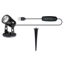 Faretti da interno con illuminazione verso l'alto e timer, faretto da terra da 3W, luce 3000K/4000K/5000K, spina USA.