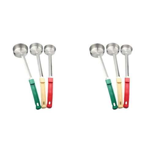 Stainless Steel Portion Control Solid Serving Spoon 6-Piece Combo Set 2Oz, 3Oz, 4Oz