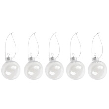 Clear DIY Baubles Shatterproof Seamless Plastic XMAS Home Tree Decor Gift - 60mm QTY:20