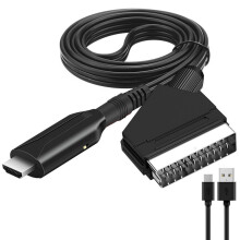 Cavo SCART-HDMI compatibile con 2026 - Adattatore SCART-HDMI - Convertitore audio/video SCART-HDMI tutto in uno 1080p/720p