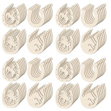 192 Pcs Horseshoe Shape Wood Cutouts for Crafts Unfinished Wooden Horseshoes Small Cowboy Party Decorations