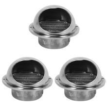 3X Rostfritt Stål Ventilation Vägg Luftventil Avgasutsugskanal 80 mm
