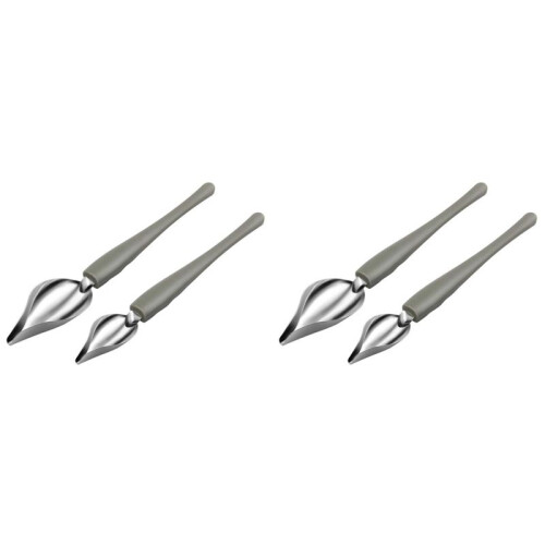 Culinary Drawing Decorating Spoon Set, 4 Pcs Saucier Drizzle Spoons,Decorating Pencil Spoon for Decorative Cake,Coffee