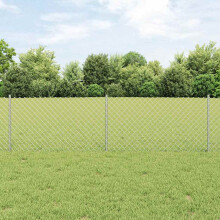 vidaXL Chain Link Fence with Post 10 x 0.6 m Hot-Dip Galvanised Steel