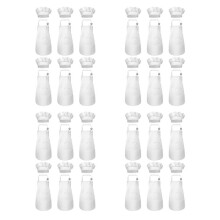 Conjunto de Delantal Y Gorro de Cocinero de 48 Piezas, Delantal Ajustable para Niños Con Bolsillos (, Adecuado para Niños de 2 A 6 Años)