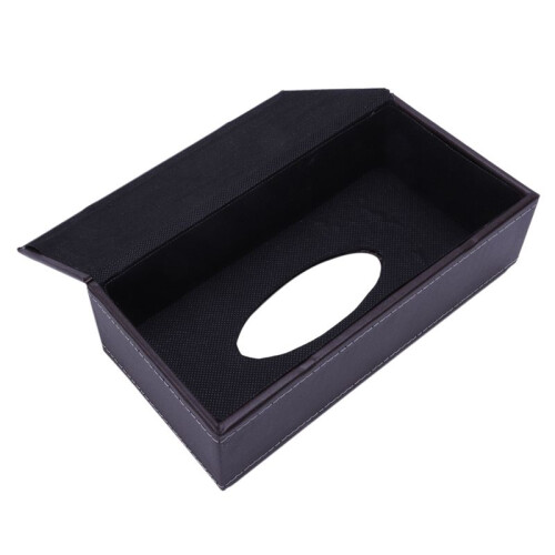4X Portable Leather Rectangular Tissue Cover Box Holders Case Pumping Paper Hotel Home Car Gift Brown