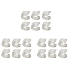 Conjunto de 18 Anéis de Guardanapo de Folhas, Anéis de Guardanapo de Folhas para A Mesa, Anéis de Porta-Guardanapos de Folha de Metal para Festa de