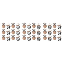 Christmas Tree Ornaments, 36 Pcs 2-1/2 Inches White Black Check Plaid Stitching Burlap Christmas Decorations