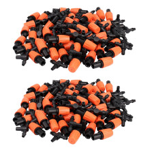 100Pcs Adjustable Garden Irrigation System Watering Sprayer Misting Nozzles Sprinkler Heads with Barbed Tee Connectors